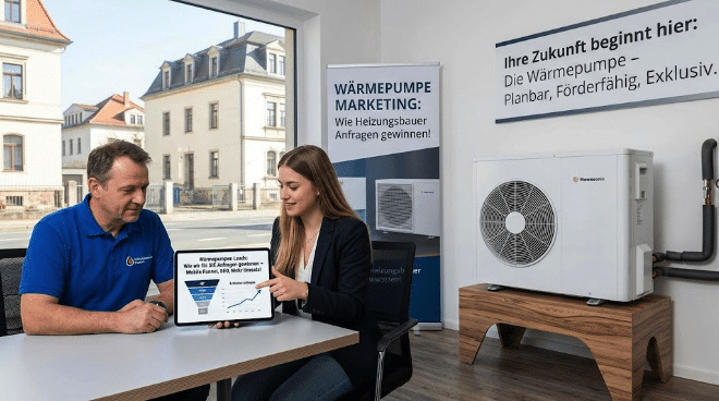 Wärmepumpe Marketing für Heizungsbauer zur Gewinnung exklusiver Anfragen.